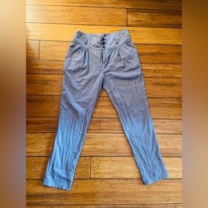 Sundance Womens Linen Amelia Pinstripe Pleated High Rise Trouser Pants Size 6